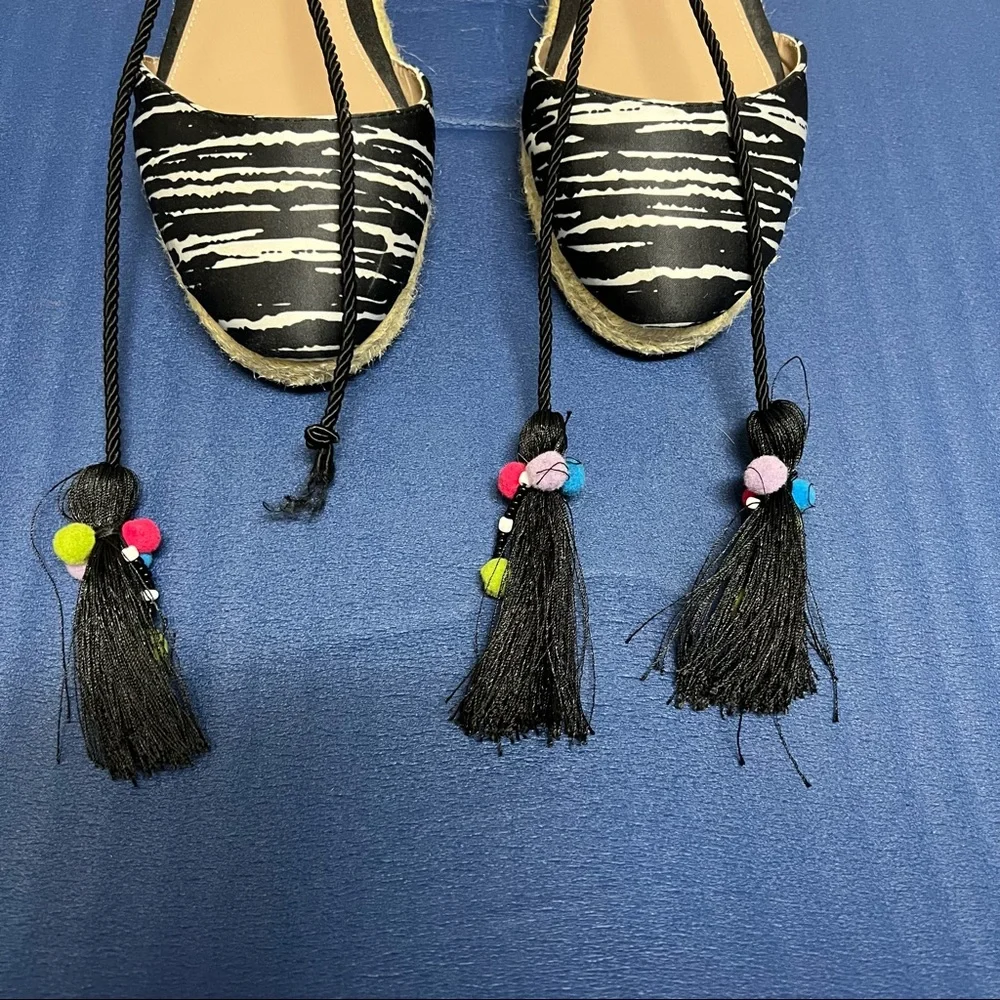 Betsey Johnson Womens Hazyl Espadrille Shoes Black Ankle Strap 8.5